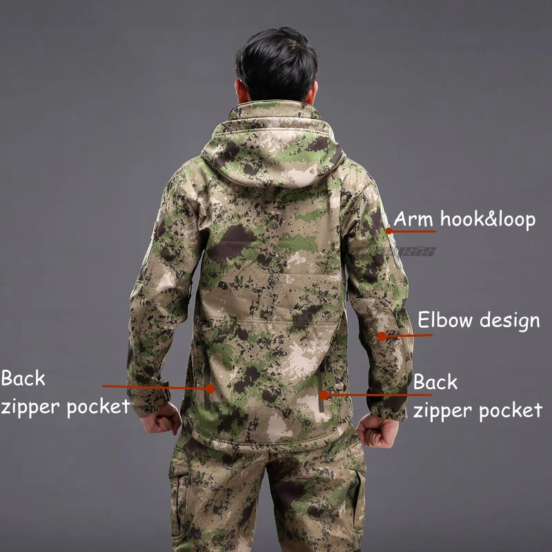  Army Camouflage Jackets Windbreaker Military Tactical Jackets Soft Shell Windproof Combat Hunting H