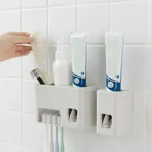 Держатель для зубных щеток, автоматический диспенсер для зубной пасты, настенный держатель, набор аксессуаров для ванной комнаты