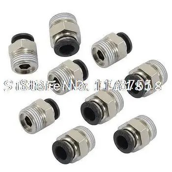 

9 pcs Straight Quick Connectors Pneumatic Fittings 8mm x 3/8" PT Male Thread