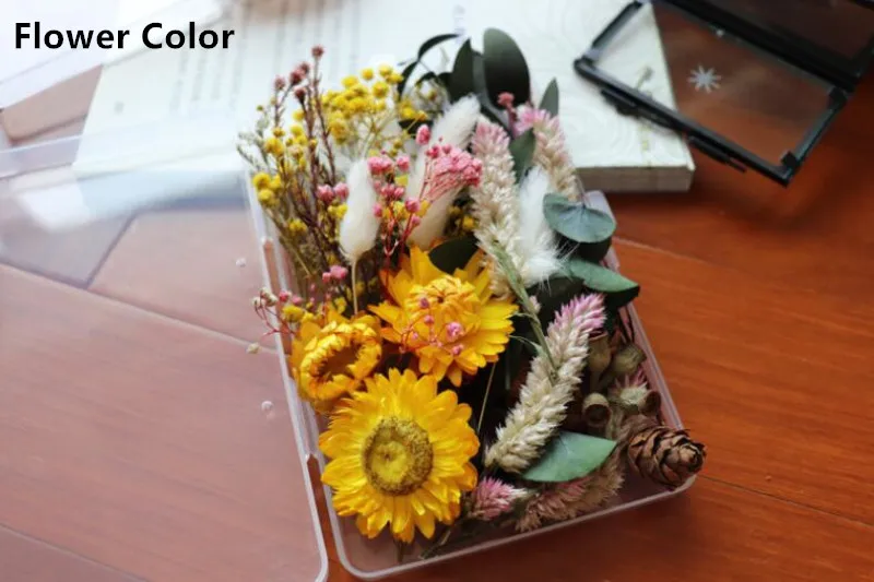 Flower Color 1 коробка микс настоящие сухие цветы сухое растение для эпоксидной ароматерапии свеча смола кулон DIY Аксессуары Ожерелье Изготовление ювелирных изделий ремесло - Цвет: Flower Color