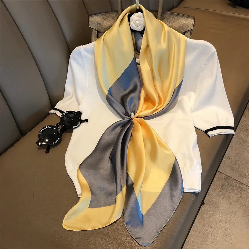 Color small fresh silk scarf female Korean version of the temperament literature hundred tied inthe small scarf 90cm