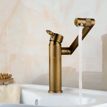 

Free Shipping YUJIE HD6705 360 ° rotating Full-copper antique basin faucet hot and cold single hole tap