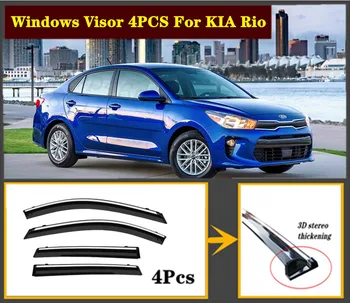 

4pcs Set 2016-2020 OEM For KIA RIO Stainless steel window Visor Shade Vent Wind Rain Deflector Guards Cover