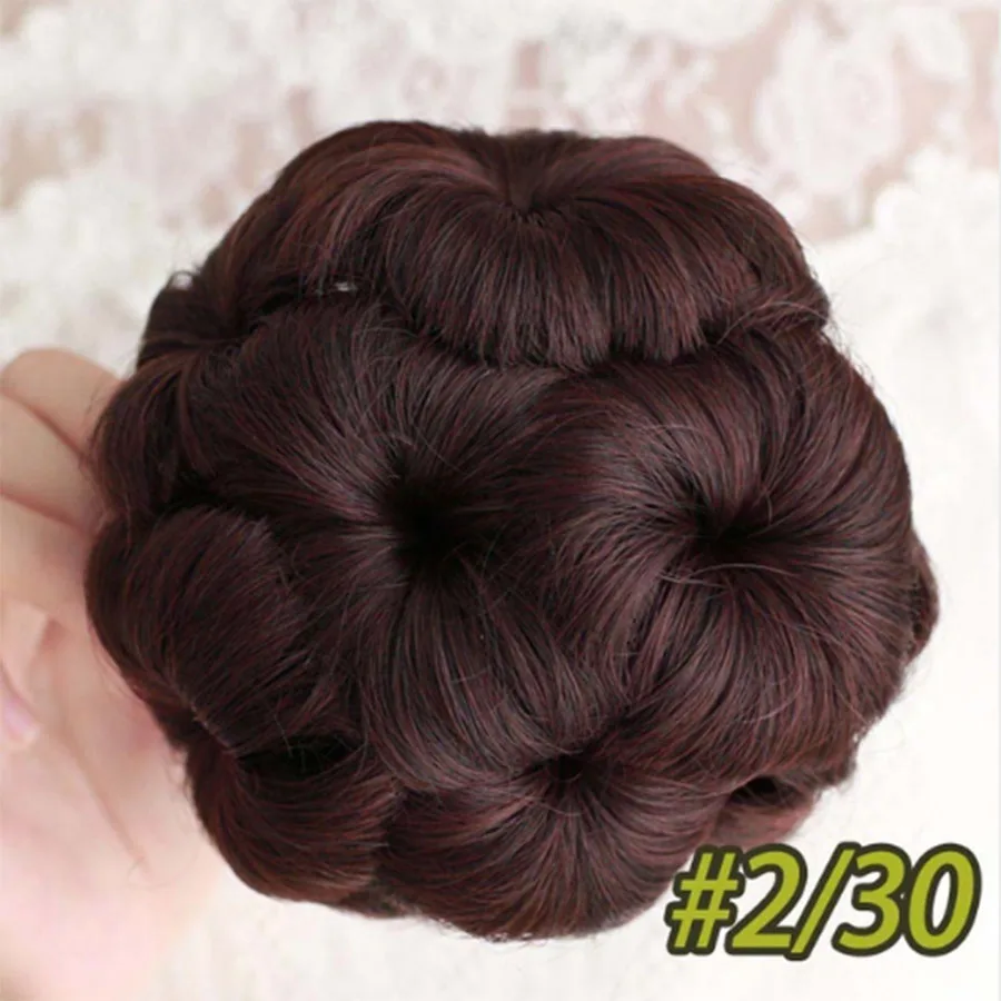 Синтетический кудрявый шиньон пучок волос для женщин 9 цветов ролик поддельные аксессуары для волос высокотемпературный парик из волокон - Цвет: 3