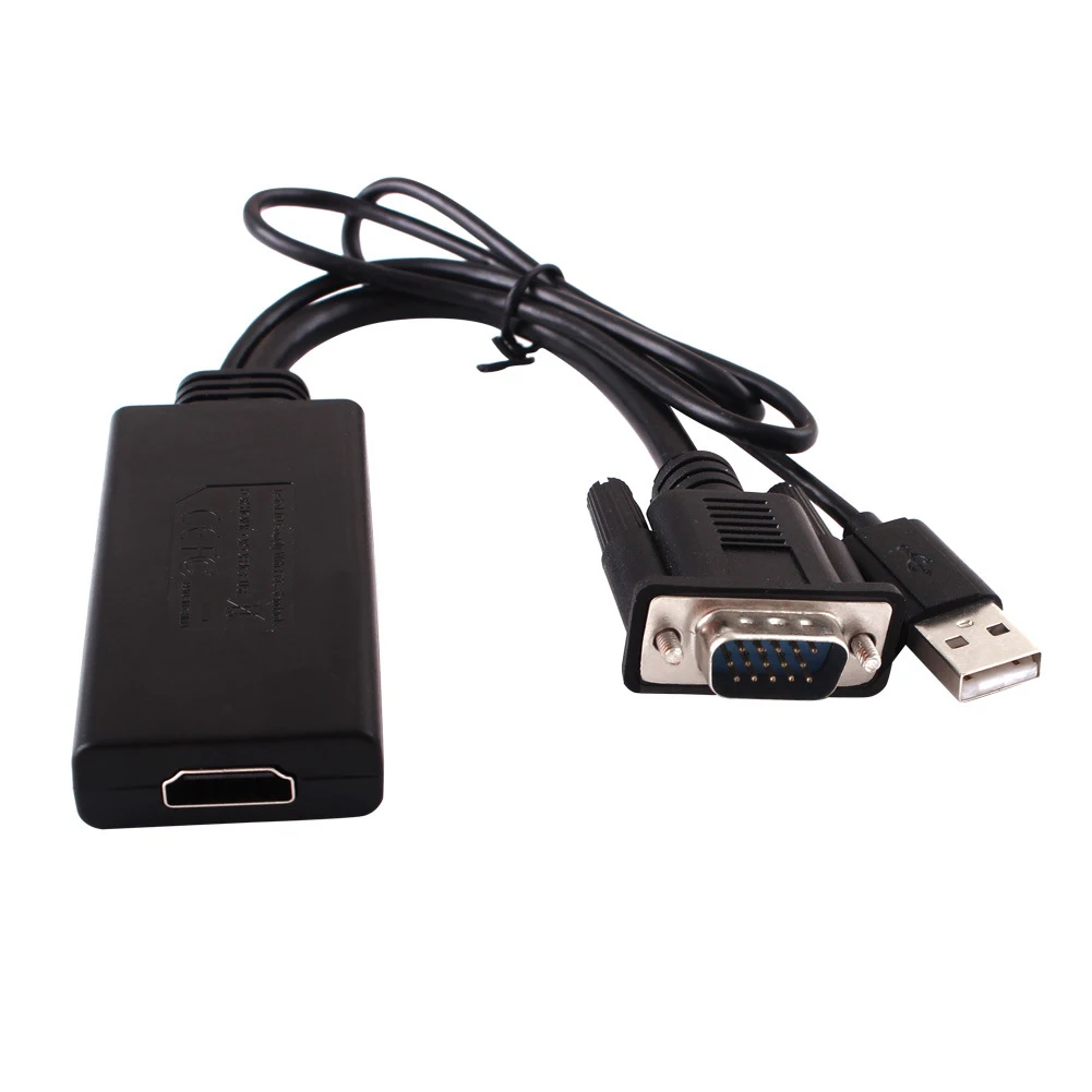  VGA TO HDMI For PC HD TV Portable Adapter Professional Durable Cable Projection Laptop Converter Au
