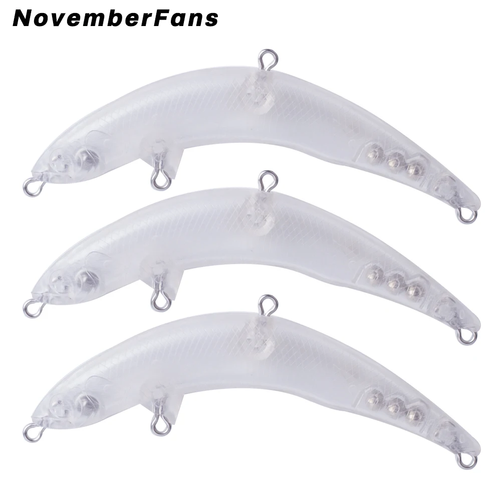 NovemberFans 10pcs/lot Unpainted Bend Minnow Lures Floating Pencil DIY Blank Body Plastic Bait Fishing Tackle for |