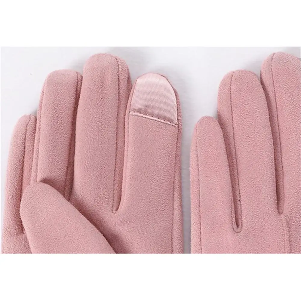 Женские зимние теплые перчатки ветрозащитные однослойные бархатные перчатки для дам Осень-зима для прогулок, верховой езды, езды на
