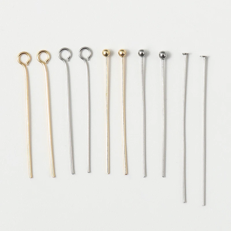 100 Teile/los Edelstahl Headpin Diy Schmuck Zubehör Ohrringe Perlen Auge Pins Flach Kopf Pins Für Schmuck Machen Liefert – Detail 1