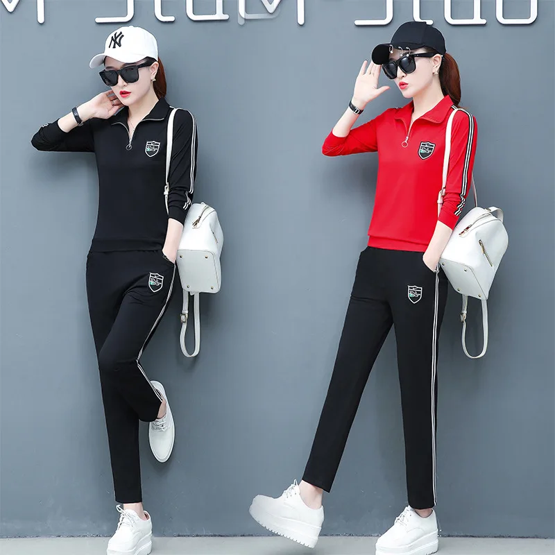 

118 Spring And Autumn Long Sleeve Pure Cotton Sailor Dance Trolling Ghost Step Dance Square Dance Clothing Fitness Running Sport