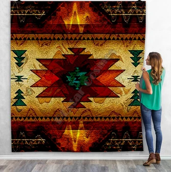 

Black Native Indian Lakota Skull buffalo soldier 3D Quilt Blanket Adult Bedding Throw Soft Warm Blanket With Cotton Quilt-8