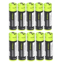 

ZNTER 10pcs ZNTER 1.5V AA 1700MAH li-polymer lithium li-ion rechargeable battery with USB charging line
