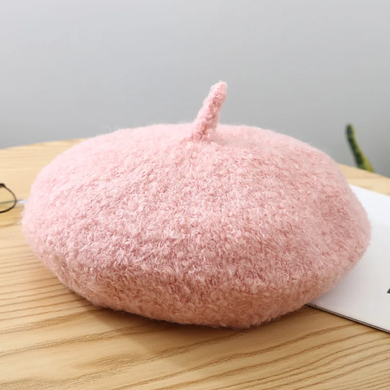 Новые зимние однотонные винтажные женские береты, женские береты, женские береты с козырьком, теплые береты для путешествий, французская шляпа