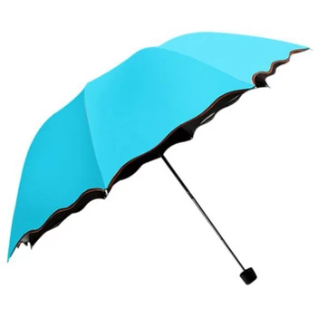 

New Lady Princess Magic Flowers Dome Parasol Sun/Rain Folding Umbrella Prain Women Transparent Umbrella Knuckles For Women