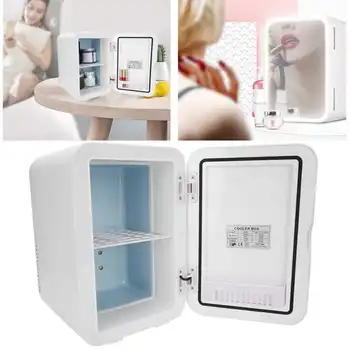 

8L Mini Makeup Fridge Mirror Cosmetics Refrigerator Portable Makeup Electric Cooler Makeup Cosmetics Skin Care Mask Storage Tool