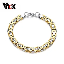 Vnox, нержавеющая сталь, мужской Байкерский Византийский браслет-цепочка, браслет в стиле панк, мужские ювелирные изделия высокого качества, подарочная коробка, повседневные ювелирные изделия
