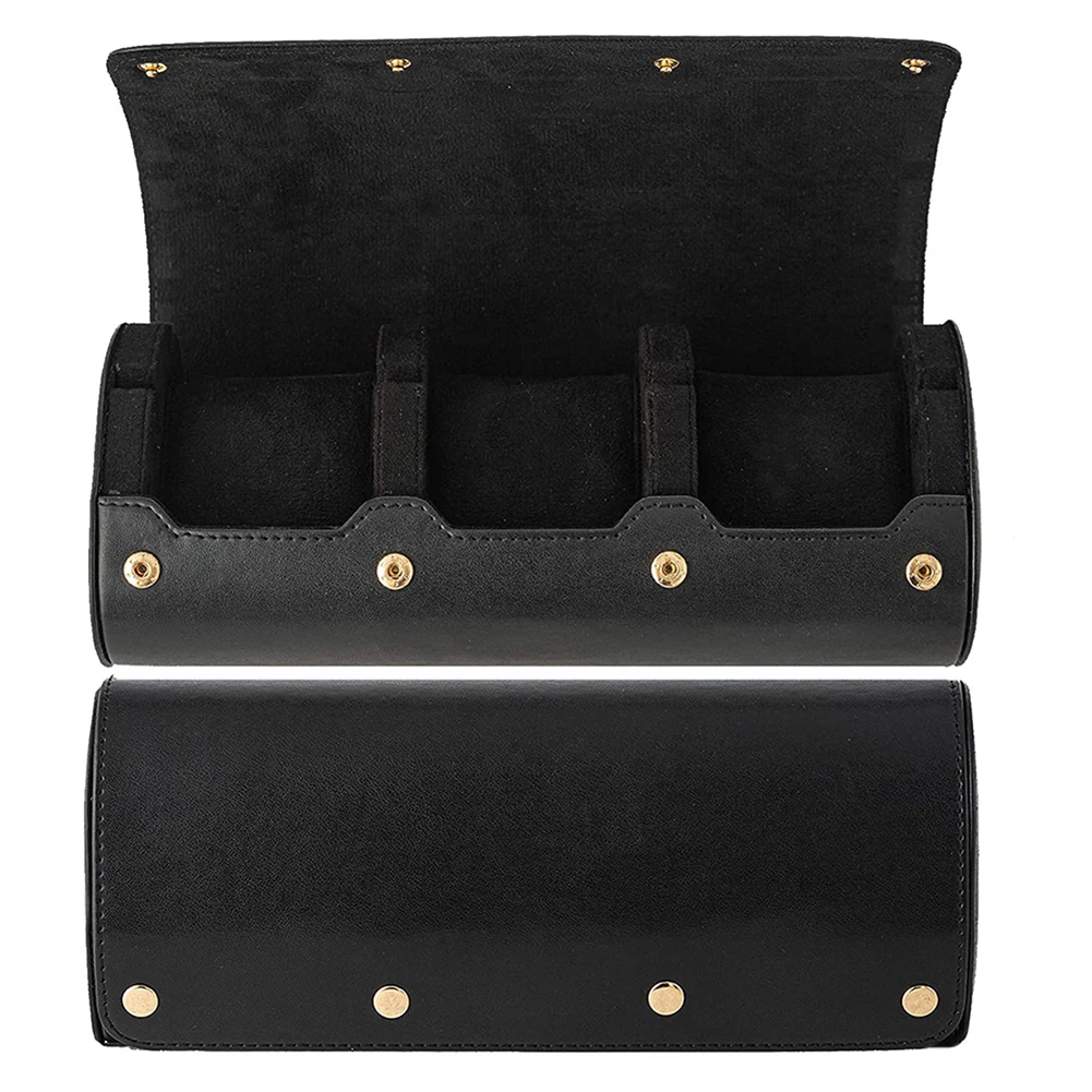 3 Slots Watch Storage Box Chic Vintage Leather Watch Organizer Travel Case Portable Watch Roll Box Slid in Out Watch Holder Gift smart watch premium elegant