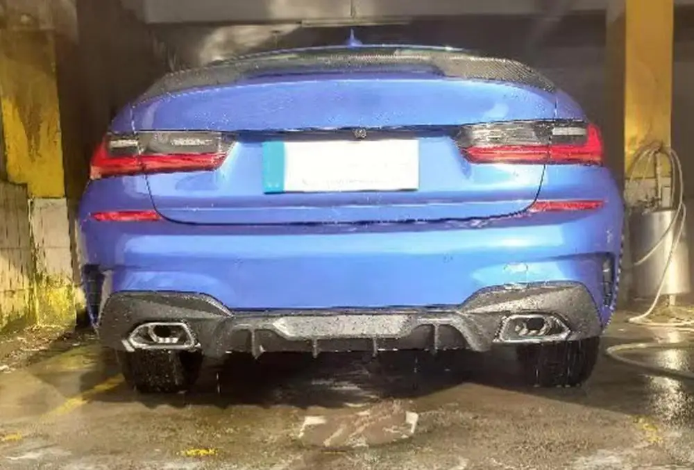 Черный диффузор для заднего бампера из углеродного волокна G20 MP Style BMW 320 330 340 с M