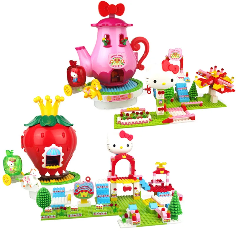 

Inflooring sheng hello kitty Series Building Blocks Educational Fight Inserted DIY GIRL'S Building Blocks Toy Birthday Gift
