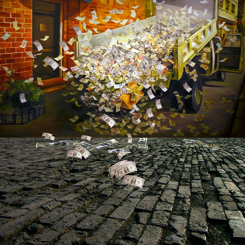 Nitree фотография Фон голой девочка 3D печать деньги сломанная стена фото студия