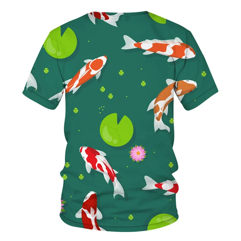 Men clothes 2021 Newest Harajuku koi 3D Print Cool T-shirt Men/Women Short Sleeve Summer Tops Tees animal Fashion t shirt Hot