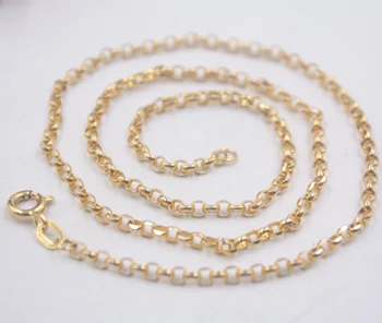 Fine Pure Au750 18k Yellow Rose Gold Necklace Chain Women Men 2 5mm Cable Rolo Link Necklace Buy At The Price Of 274 48 In Aliexpress Com Imall Com