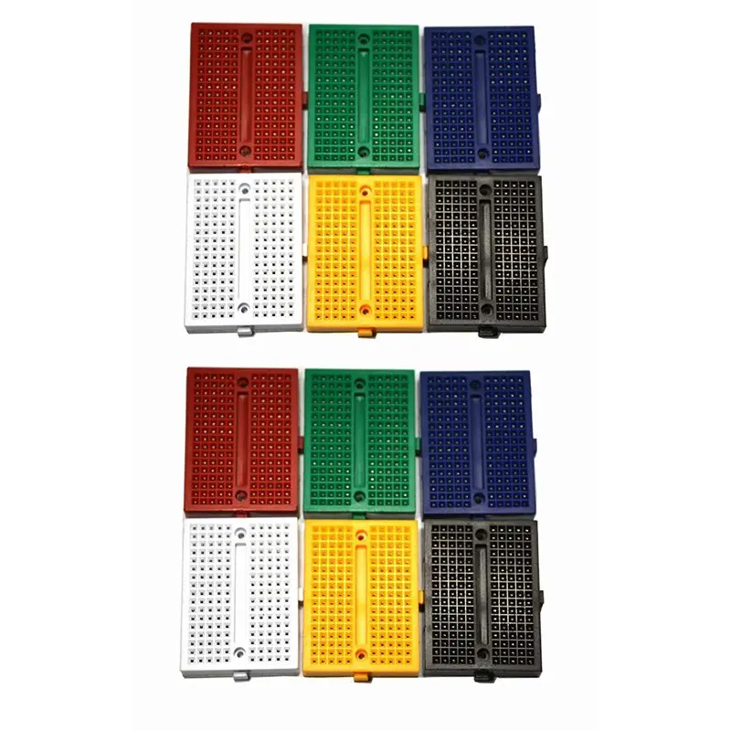 

12Packs 170 Points Mini Small solderless breadboard for Arduino Proto Shield (6 colors)