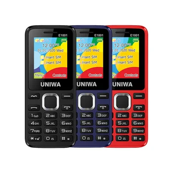 

UNIWA E1801 Dual SIM Dual standby 1.77'' 800mAh MP3 MP4 FM Radio with Flashlight Loud Speaker 8 Day Standby Senior Feature Phone