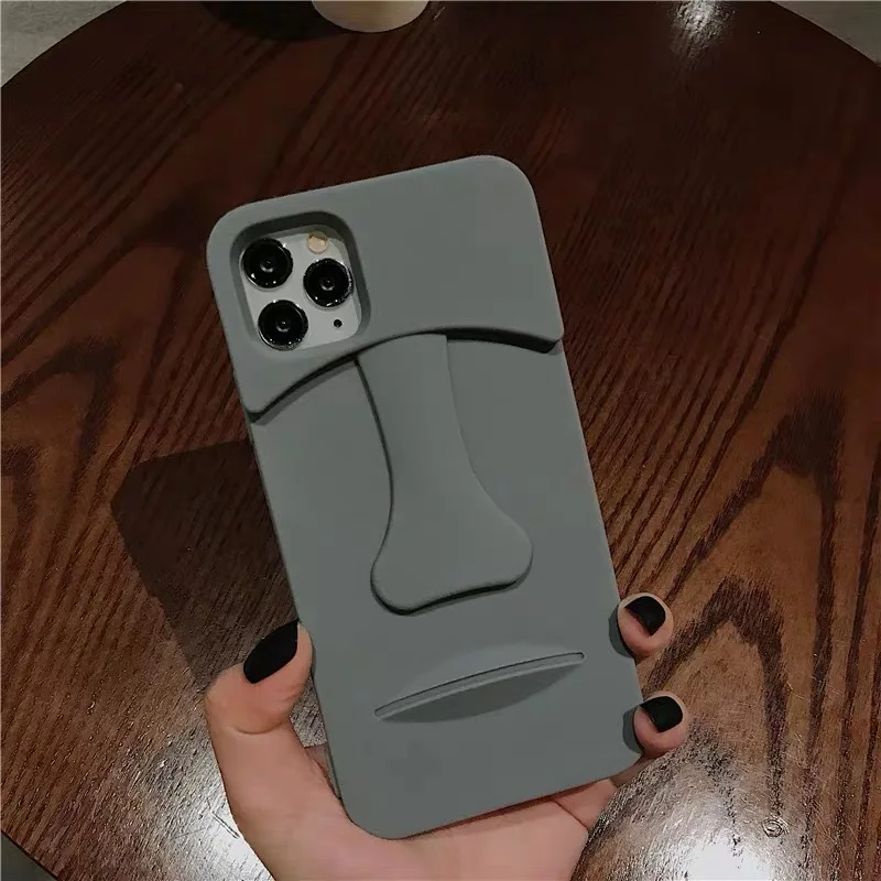 Лидер продаж мягкий силиконовый чехол Moai с изображением гигантского камня для
