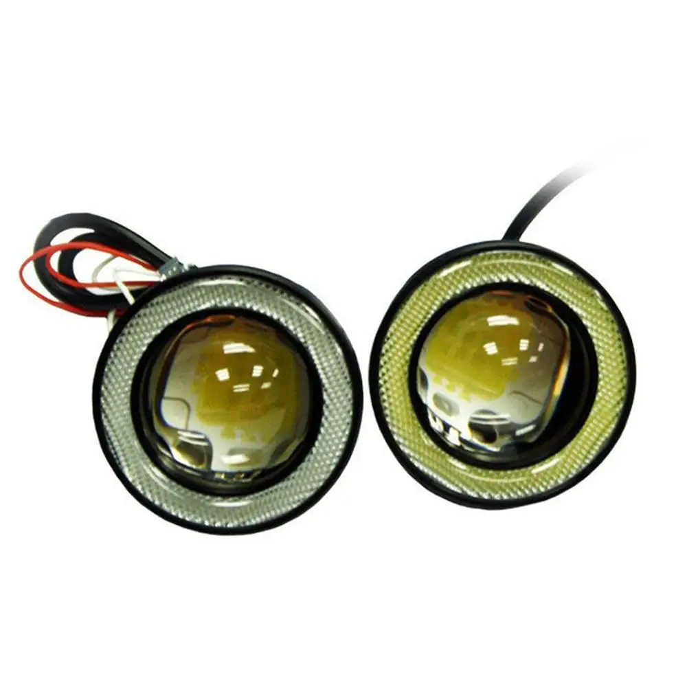 Автомобильная светодиодная линза противотуманная фара 30 Вт в сборе с Cob Angel Eye светодиодная противотуманная фара модифицированный рыбий глаз дневной ходовой светильник