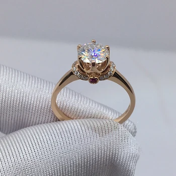 

18K Rose Gold Ring for Women Moissanite Diamond Rings for Engagement VVS1 Brilliant Round Cut DF Color 1ct 2ct 3ct