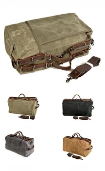 SS-canvas and cow leather Waterproof luggage outdoor bag shoulder bags business handbags bags 50*25*25CM