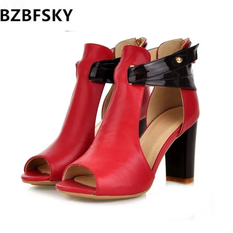 

2020New Women Sandals High Heeled Gladiator Buckle Sandals Women Summer Shoes zapatos mujer Size 34-43