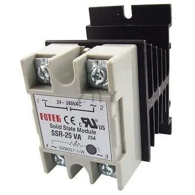

Solid state relay Resistance Regulator SSR-25VA 25A 24-380V AC w heat sink