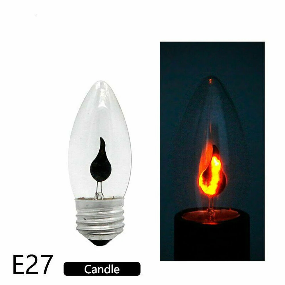 Chandelier Lighting Indoor Glass E27 E14 Retro Dinner Burning Romantic Flicker Flame Light Decorative Home Decor Candle Bulb Led | Лампы и