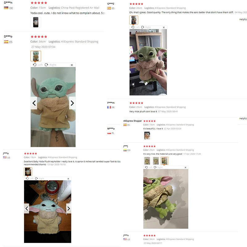 New 11-34cm baby yoda plush Spot Toy Master Yoda Plush Pendants Soft Stuffed Animals Dolls Keychains birthday gift for kid child