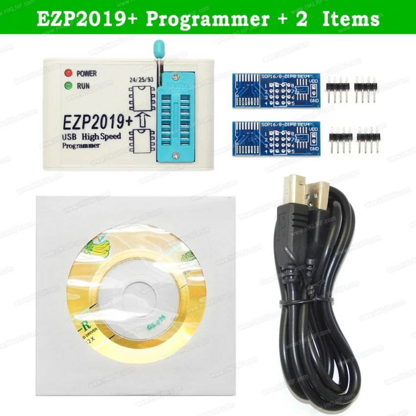 EZP2019+ высокоскоростной USB SPI программатор поддержка 24 25 26 93 EEPROM 25 Flash биос+ 6 адаптеров с адаптером 1,8 в - Цвет: EZP2019 2 Items