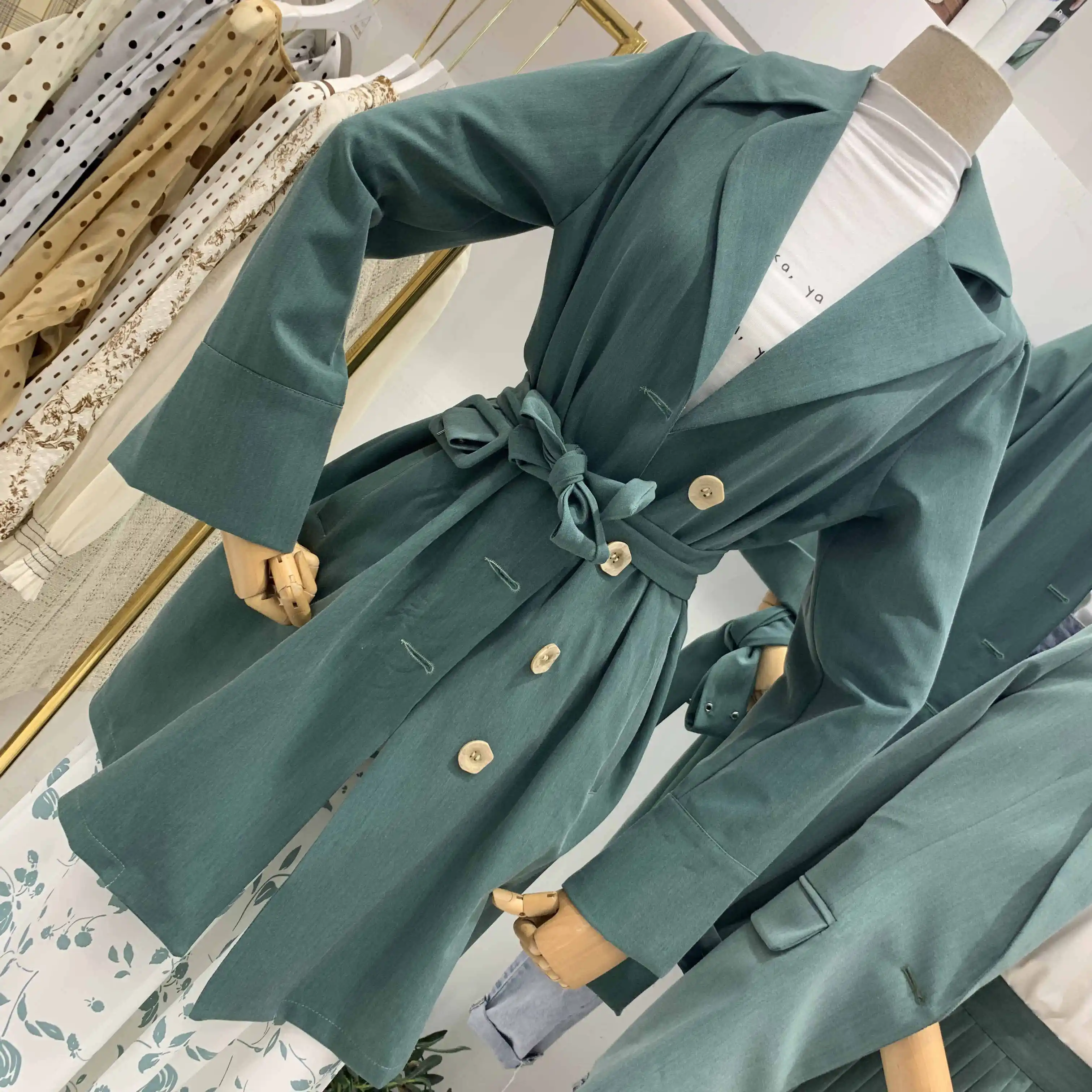

2019 Autumn New Women's Casual trench coat Breasted Vintage Washed Outwear Loose Clothing