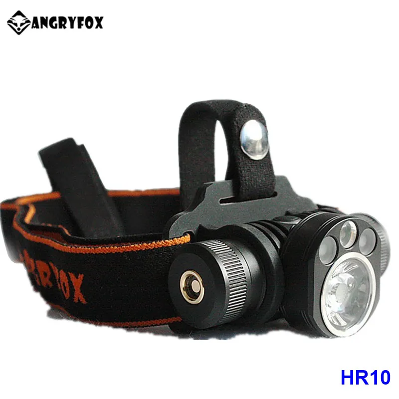Angryfox HR10 RGBW Magnetic Rechargeable Headlight 16340 18650 Cree LED Camping Head Lantern USB Charging Forehead Lamp for Work