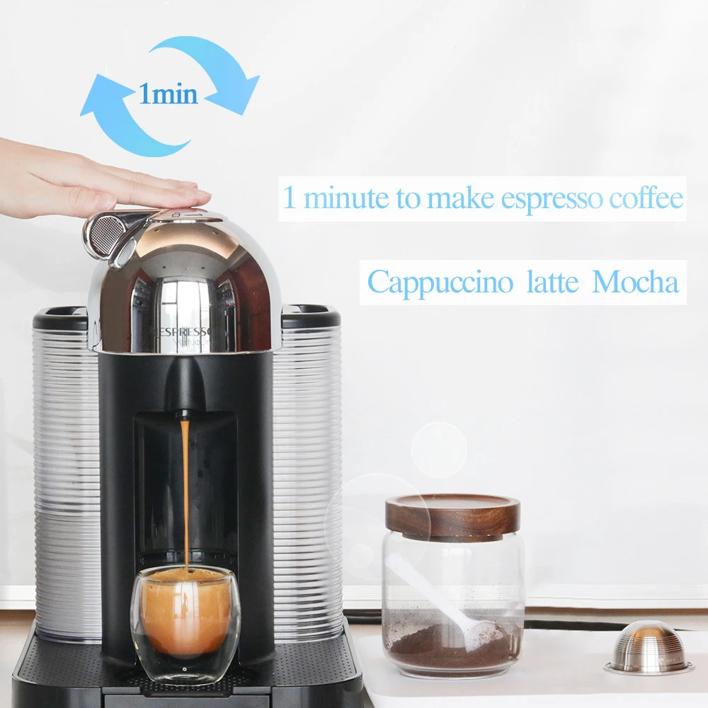Многоразовая капсула для кофе из нержавеющей стали, наполненные капсулы для кофе Nespresso Vertuo капсулы Pod GCA1 ENV135 набор фильтров для кофе