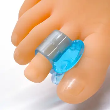 

2pcs Blue Soft Silicone Gel Toe Separator Hallux Valgus Bunion Spacers Thumb Corrector Foot Care Tool