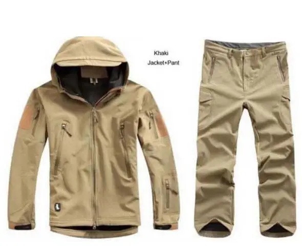 Khaki Мужские уличные водонепроницаемые куртки TAD V 5,0 XS Softshell охотничий наряд Термоодежда Тактический походный спортивный костюм - Цвет: Khaki