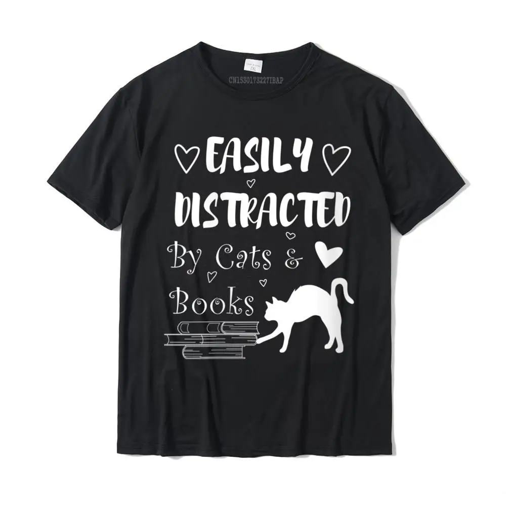 Casual Tees Special O-Neck cosie Short Sleeve 100% Cotton Man T-Shirt Europe Tops Shirt Wholesale Womens Books and Cats Kitty Reading Funny V-Neck T-Shirt__30980 black