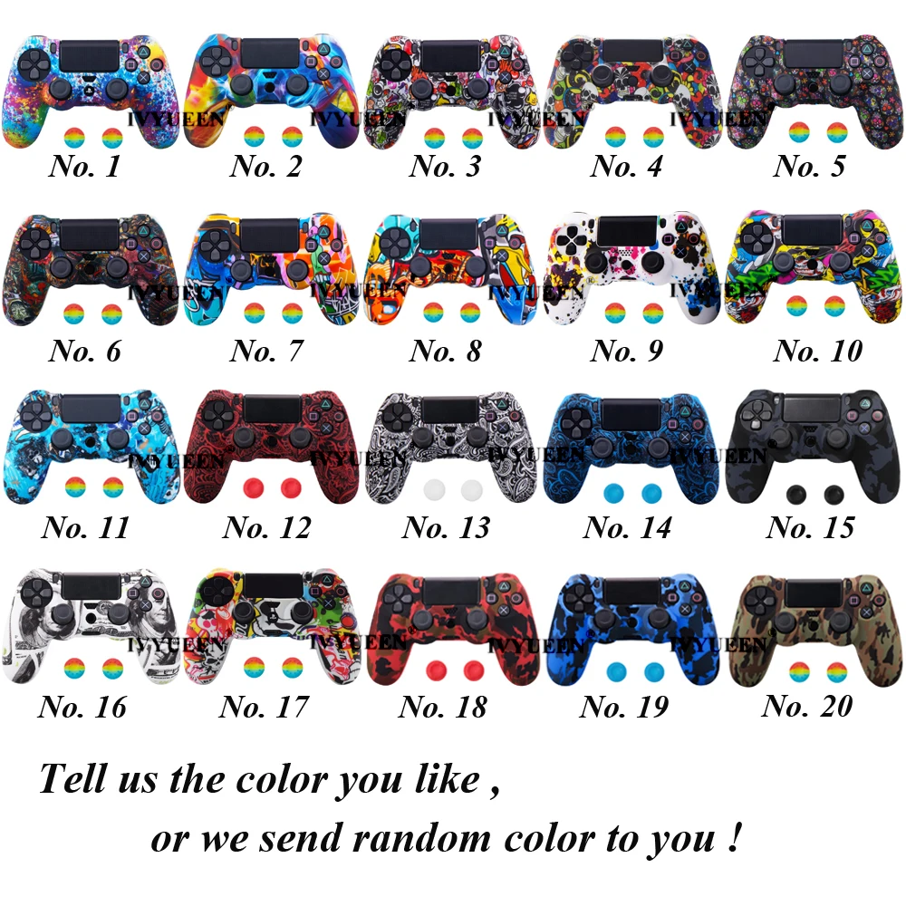 IVYUEEN для sony Dualshock 4 PS4 DS4 Slim Pro контроллер силиконовый камуфляжный чехол защитная кожа+ ручка для большого пальца колпачки для Play Station 4