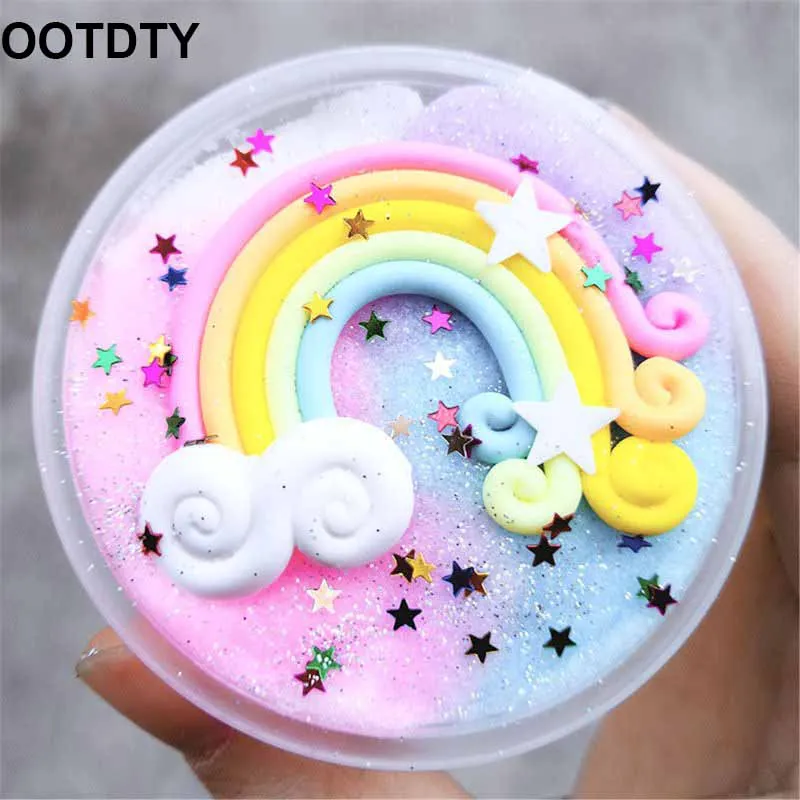 

60ml Rainbow Wire Drawing Mud Slime Snow Mud Thousand Silk Slime Slime Decompression Plasticine Toys