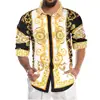 Camisa de Manga larga de lujo para hombre, Camisa con estampado de Cachemira, informal, entallada, para fiesta de graduación ► Foto 3/6