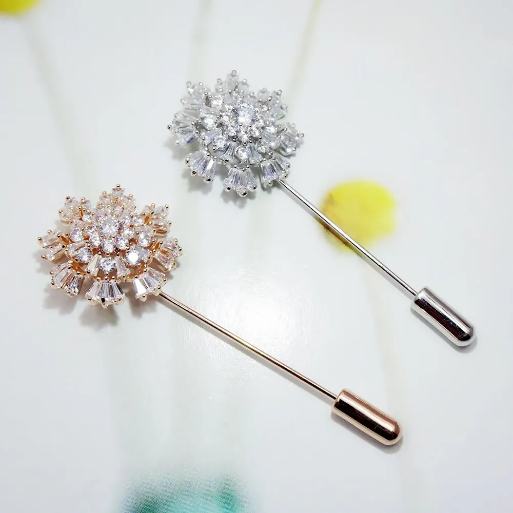 

Korean-style Creative Zircon Corsage Pin Snowflake A- line Brooch Brooch Scarf Buckle Brooch Accessories