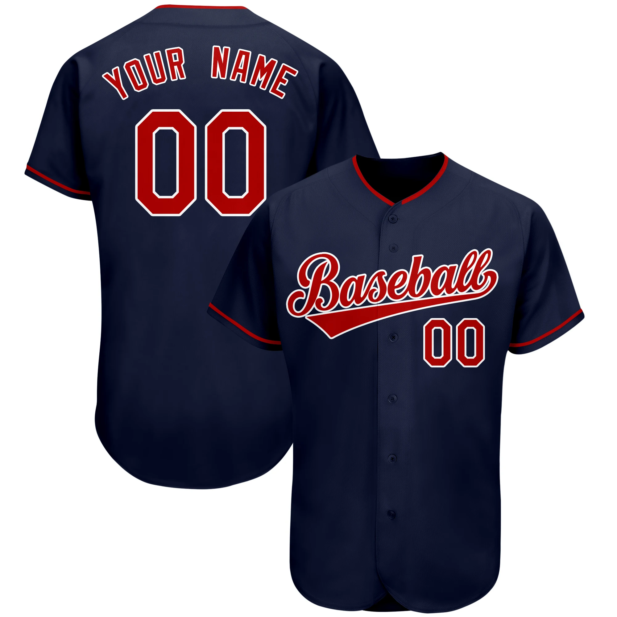 Stitched Baseball Jersey Embroidery Team Name Number Breathable Button Baseball Shirt Hip-Hop Street Style for Men/Teens