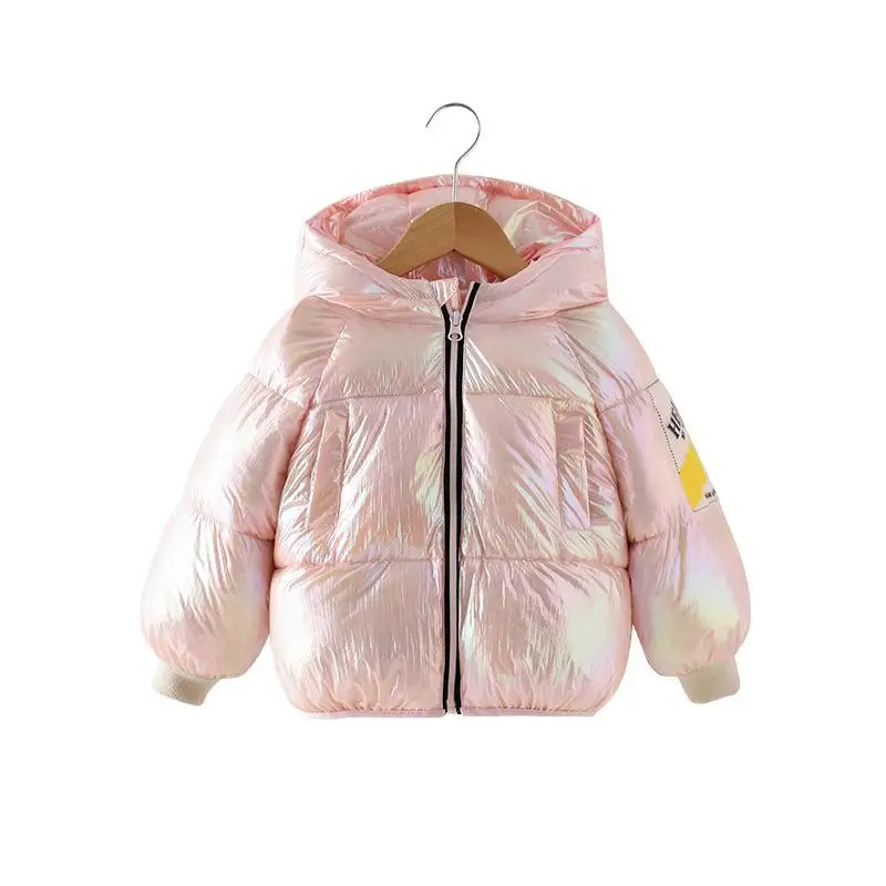Зимняя куртка; Детские плотные теплые парки; яркие пальто с капюшоном; зимний комбинезон для маленьких мальчиков и девочек; верхняя одежда; ветровка; детские пуховики - Цвет: pink