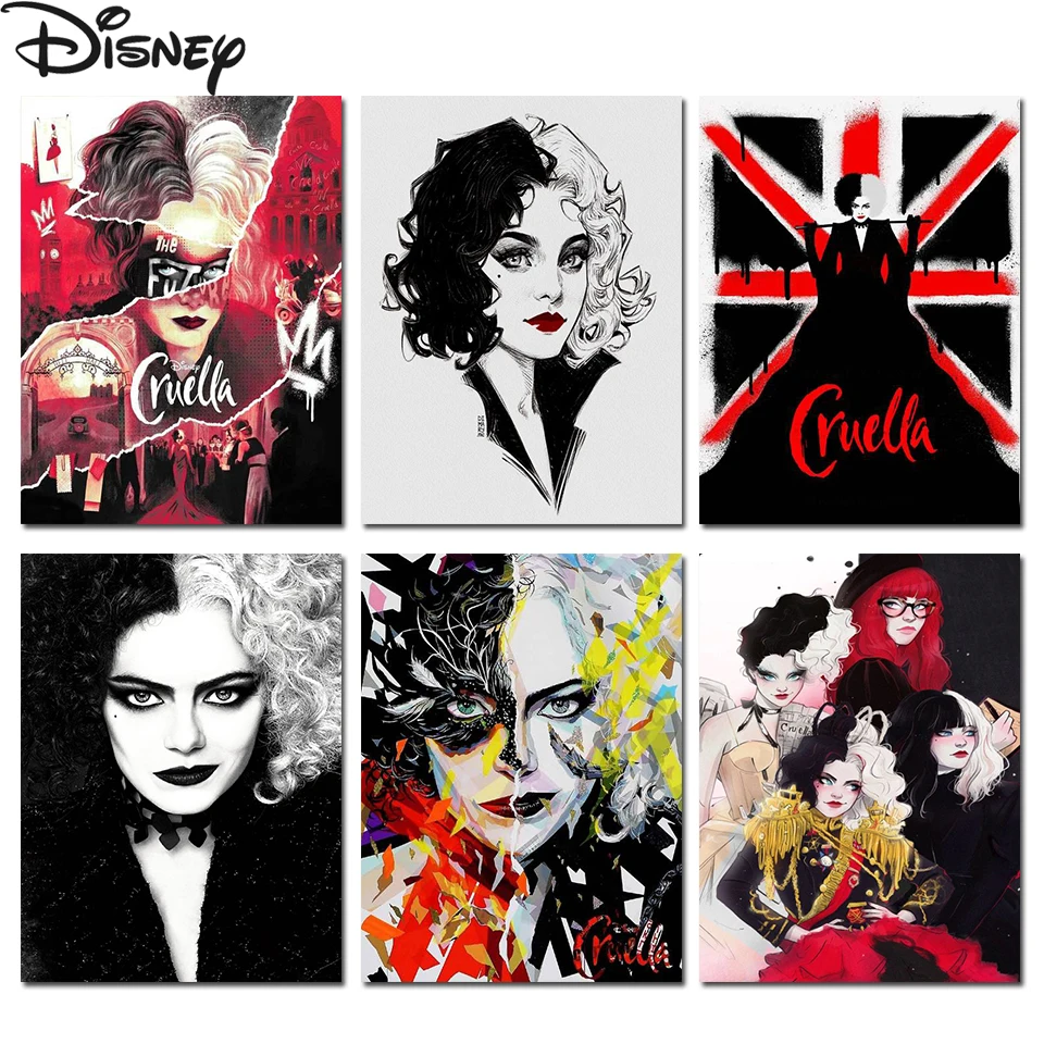 5D Diy Disney Diamond Painting Cruella Fashion Wicked Girl Diamond Ricamo Mosaico Bad Girl Punto Croce Set Home Decor Gift