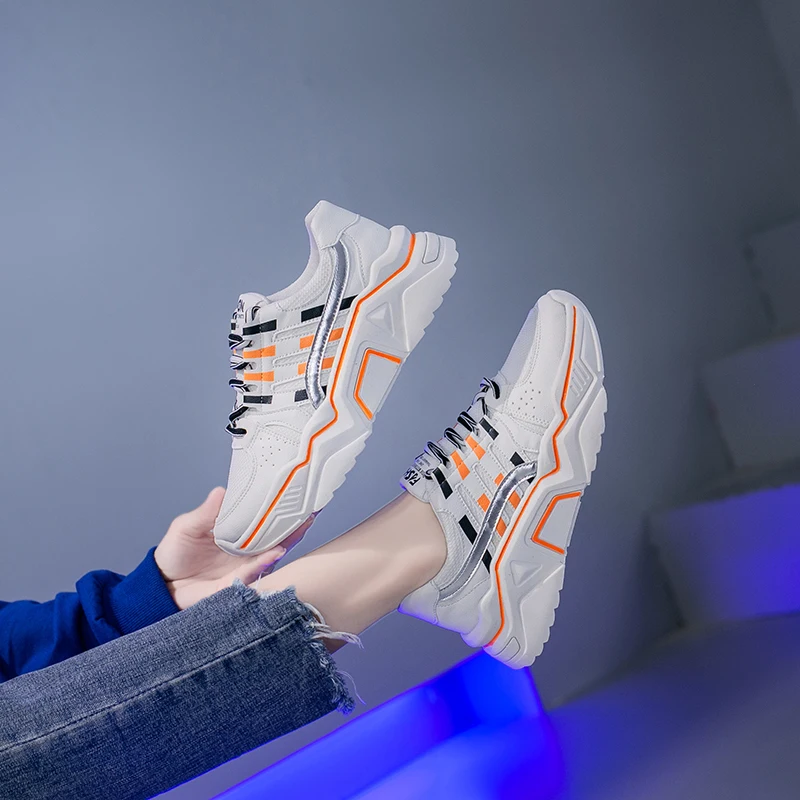 

Women Fashion Breathable Casual Shoes Walking Mesh LaceUp Flat Shoes Sneakers Women Tenis Feminino White Ladies Shoes U21-85